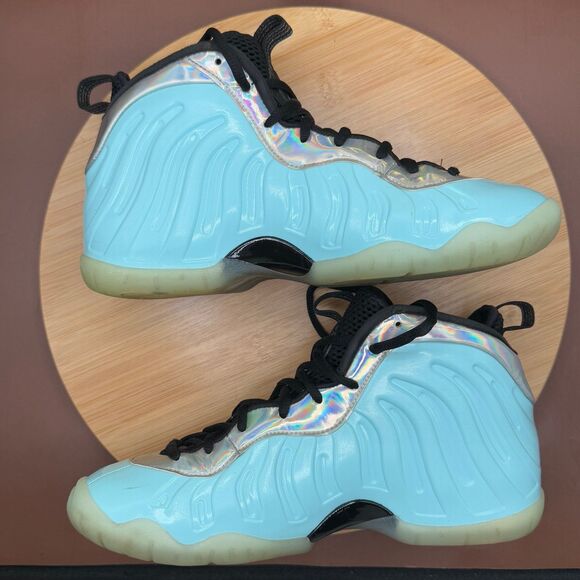 Nike Air Foamposite Little Posite One (GS) Mixtape Teal Copa Blue Sz 6.5Y - Picture 4 of 10